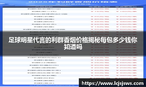 足球明星代言的利群香烟价格揭秘每包多少钱你知道吗